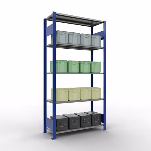 Figuur nr. 12 van het artikel basisrek, legplank-insteeksysteem MULTIplus85, 2000 x 1000 x 400 mm, 5 legborden, RAL 5010 gentiaanblauw uit de productgroep insteeksysteem van het merk Schulte Lagertechnik.