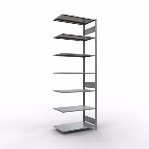 Aanbouwrekken, legbordstellingen, insteeksysteem MULTIplus85, 3000 x 1000 x 600 mm (HxBxD), 7 legborden, lengtestangen, verzinkt van Schulte Lagertechnik Aanbouwrekken, legborden, insteeksysteem MULTIplus85, 3000 x 1000 x 600 mm (HxBxD), 7 legborden, lengtestangen, verzinkt, aanbouwplank, art.nr. 13167-LR