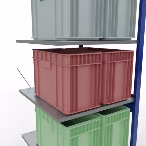 Aanbouwrekken, legbordstellingen, insteeksysteem MULTIplus150, 2500 x 750 x 800 mm, 6 legborden, RAL 5010 gentiaanblauw/verzinkt/verzinkt van het merk Schulte Lagertechnik uit het plug-in systeem-assortiment