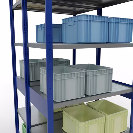 Productafbeelding nr. 14 van het artikel Basisplank, dubbele plank, rekkensysteem MULTIplus250, 2500 x 1000 x (2x600) mm (HxBxD), 2x6 planken, kruisschoor, RAL 5010 gentiaanblauw Afbeelding nr. 14 van het artikel basisplank, dubbele plank, stellingsysteem MULTIplus250, 2500 x 1000 x (2x600) mm, 2x6 planken, kruisschoor, RAL 5010 gentiaanblauw uit de productgroep stellingrekken van Schulte Lagertechnik