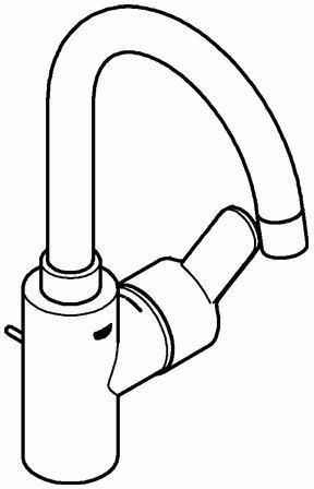 Technische Zeichnung 4049704 GROHE ééngreeps wastafelmengkraan Eurostyle C 23043_3 L-Maat chroom