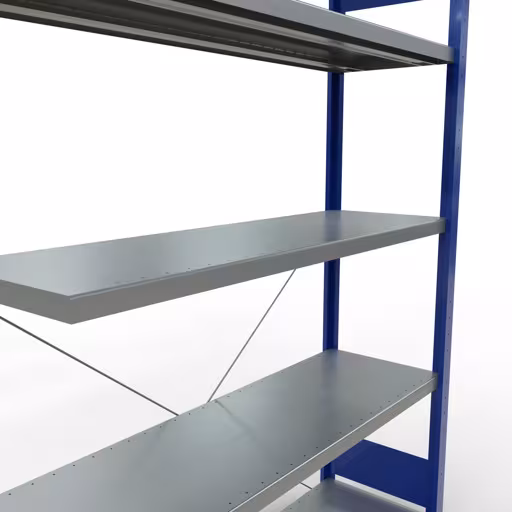Afbeelding nr. 9 van het artikel aanbouwrekken, legbordstellingen, insteeksysteem MULTIplus250, 2000 x 1300 x 400 mm, 5 legborden, RAL 5010 gentiaanblauw/verzinkt uit de productgroep insteeksysteem van het merk Schulte Lagertechnik.