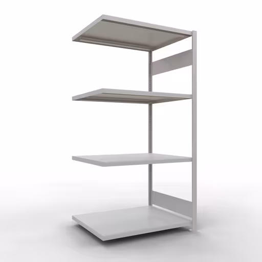 Aanbouwrekken, rekken, insteeksysteem MULTIplus330, 2000 x 1000 x 800 mm (HxBxD), 5 planken, lengtestangen, RAL 7035 lichtgrijs van Schulte Lagertechnik Aanbouwrekken, rekken, insteeksysteem MULTIplus330, 2000 x 1000 x 800 mm (HxBxD), 5 legborden, lengtebalk, RAL 7035 lichtgrijs, aanbouwplank, art.nr. 33885-LR