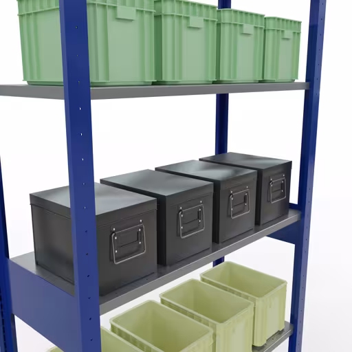 Figuur nr. 15 van het artikel basisrek, legplank-insteeksysteem MULTIplus85, 2500 x 1000 x 400 mm, 6 legborden, RAL 5010 gentiaanblauw uit de productgroep insteeksysteem van het merk Schulte Lagertechnik.