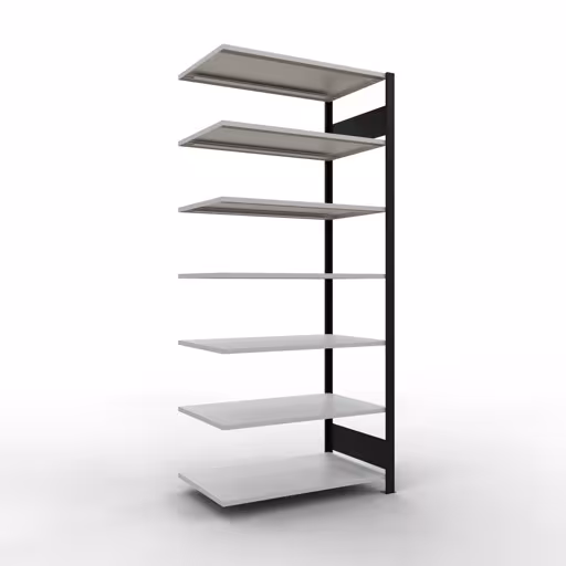 Afbeelding nr. 13 van het artikel, kantoorrekken, insteeksysteem MULTIplus150, 2300 x 1000 x 600 mm, 7 planken, zonder middenaanslag, zwart/lichtgrijs uit de productgroep kantoorrekken van Schulte Lagertechnik