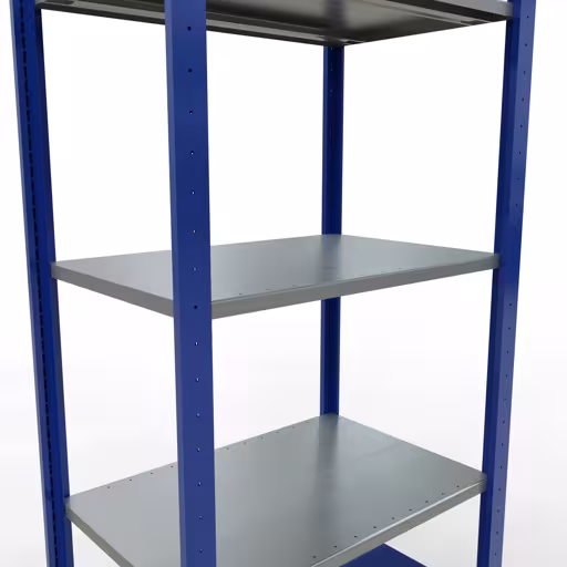 Basisplank, legbord, insteeksysteem MULTIplus150, 2000 x 750 x 500 mm, 5 legborden, lengtestangen, RAL 5010 gentiaanblauw/verzinkt/verzinkt van het merk Schulte Lagertechnik uit het assortiment insteeksysteem