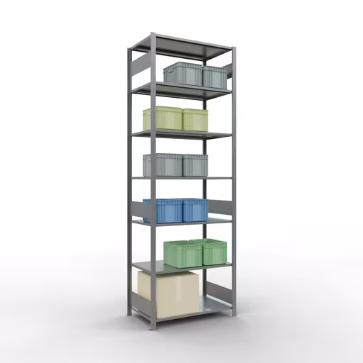 Basisplank, legbord, insteeksysteem MULTIplus85, 3000 x 1000 x 600 mm, 7 legborden, verzinkt van Schulte Lagertechnik met het artikelnr. 13162-LR