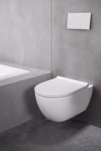Geberit Acanto Set wandcloset met closetzitting, diepe TurboFlush, gesloten vorm, diepte: 53cm, wit