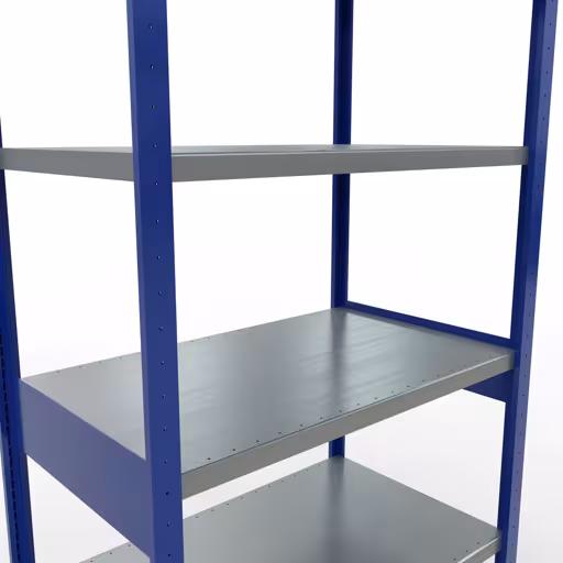 Figuur nr. 14 van het artikel basisrek, legbord, insteeksysteem MULTIplus330, 2500 x 1000 x 600 mm, 6 legborden, lengtestangen, RAL 5010 gentiaanblauw/verzinkt uit de insteeksysteem productgroep van Schulte Lagertechnik.