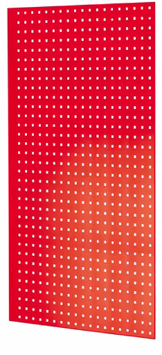 Geperforeerde plaat zijpaneel, 90 x 1300 x 800 mm (H x D), RAL 3000 vuurrood van Schulte Lagertechnik uit de categorie plug-in systeem
