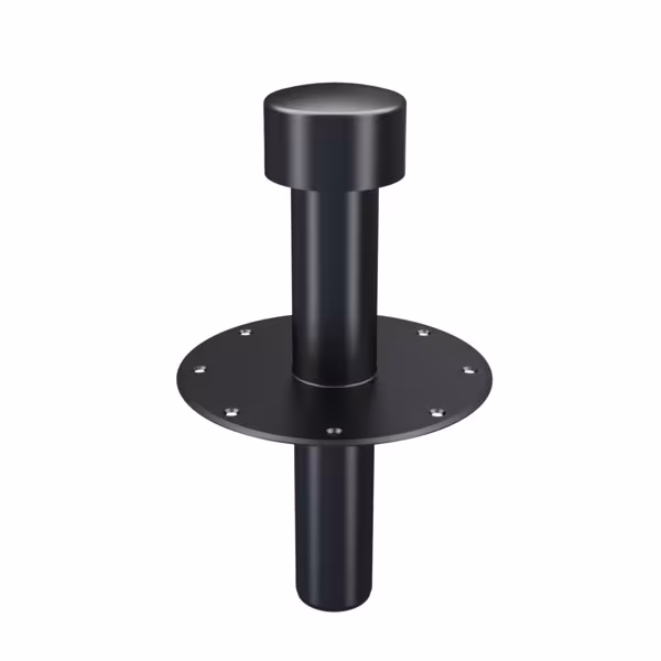 Flavent woonkamerbeluchter DN 75 met hard PVC flens, ventilator uit één stuk / bovendeel van Klöber Flavent woonkamerbeluchter en afzuigkap, ongeïsoleerde dakdoorgangen, art.nr. KF6040