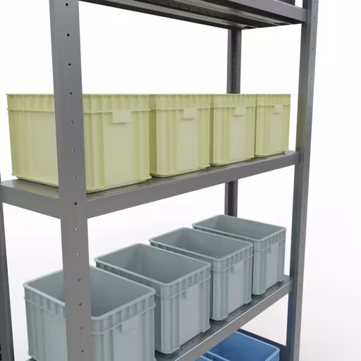 Extra afbeelding van het artikel Basisplank, legplank, insteeksysteem MULTIplus330, 2000 x 1000 x 300 mm (HxBxD), 5 legborden, verzinkt vanaf basisplank