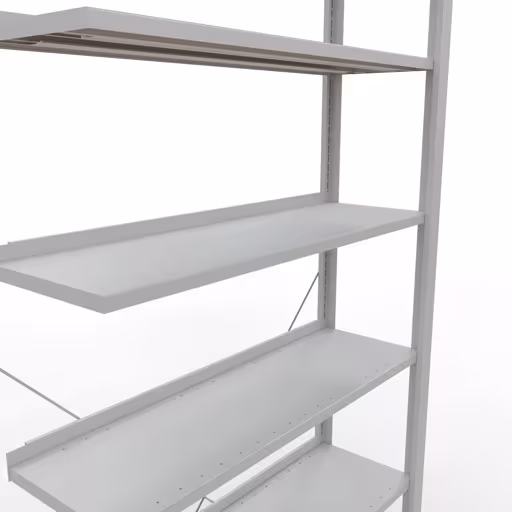 Figuur nr. 16 van het artikel, kantoorrekken, insteeksysteem MULTIplus85, 2300 x 1000 x 300 mm, 7 planken, met stoplijst, lichtgrijs uit de productgroep kantoorrekken van Schulte Lagertechnik.