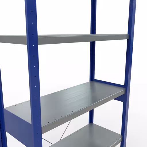 Basisplank, legbord, insteeksysteem MULTIplus250, 2500 x 1000 x 400 mm, 6 legborden, kruisschoor, RAL 5010 gentiaanblauw/verzinkt met GTIN 4004514282620 Basisplank, legbord, insteeksysteem MULTIplus250, 2500 x 1000 x 400 mm, 6 legborden, kruisschoor, RAL 5010 gentiaanblauw/verzinkt van Schulte Lagertechnik met het artikelnr. 12941-B