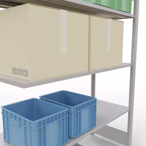 Productafbeelding nr. 15 van het artikel aanbouwplank, legbord, insteeksysteem MULTIplus150, 2000 x 1300 x 500 mm, 5 legborden, RAL 7035 lichtgrijs uit het assortiment insteeksysteem van Schulte Lagertechnik