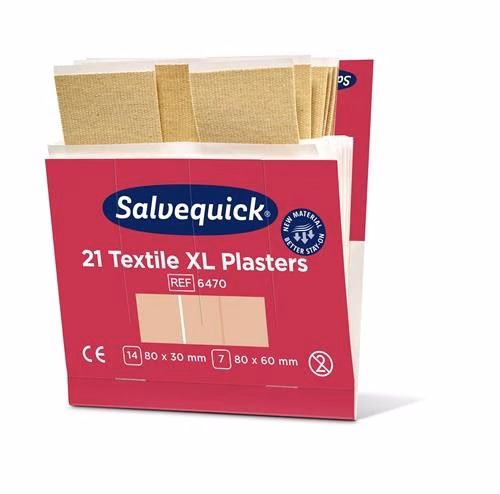 Pflasterstrips Salvequick Textilpflaster extra groß 6 Nachfüllpack je 21 Stück SALVEQUICK
