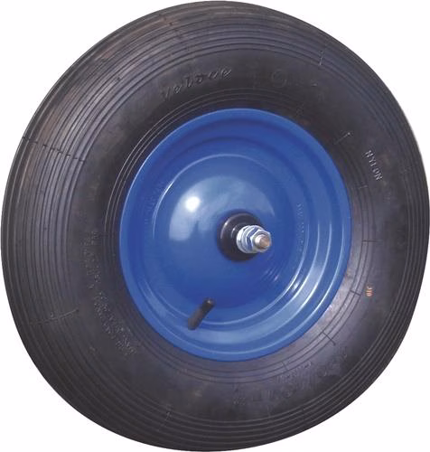 Wiel D400xB100mm met kogellagerbanden en as MÜBA uit de categorie kruiwagens, bakken en wielen met artikelnummer 8000376078