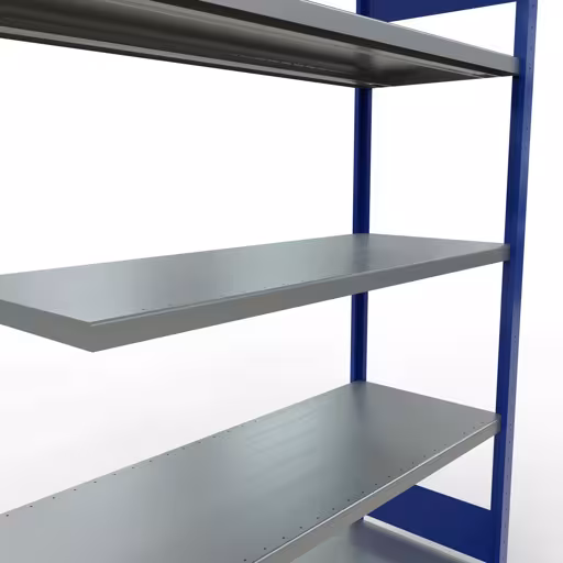 Afbeelding nr. 15 van het artikel aanbouwrekken, legbordstellingen, insteeksysteem MULTIplus250, 2000 x 1300 x 500 mm, 5 legborden, lengtestangen, RAL 5010 gentiaanblauw/verzinkt uit de productgroep insteeksysteem van Schulte Lagertechnik.