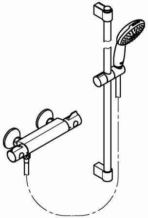 Technische Zeichnung 4077136 GROHE thermostatische douchemengkraan Grohtherm 800 34566_2 met doucheset 900 mm chroom