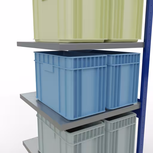 Aanbouwrekken, rekken, insteeksysteem MULTIplus250, 2500 x 750 x 800 mm, 6 planken, RAL 5010 gentiaanblauw/verzinkt/verzinkt van Schulte Lagertechnik uit de categorie insteeksystemen
