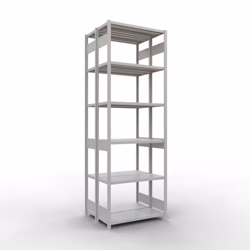 Basisplank, dubbele plank, rekkensysteem MULTIplus250, 3000 x 1000 x (2x400) mm (HxBxD), 2x7 planken, lengtestangen, RAL 7035 lichtgrijs van Schulte Lagertechnik Basisplank, dubbele plank, stellingsysteem MULTIplus250, 3000 x 1000 x (2x400) mm (HxBxD), 2x7 planken, lengtestangen, RAL 7035 lichtgrijs, dubbele planken, art.nr. 33242