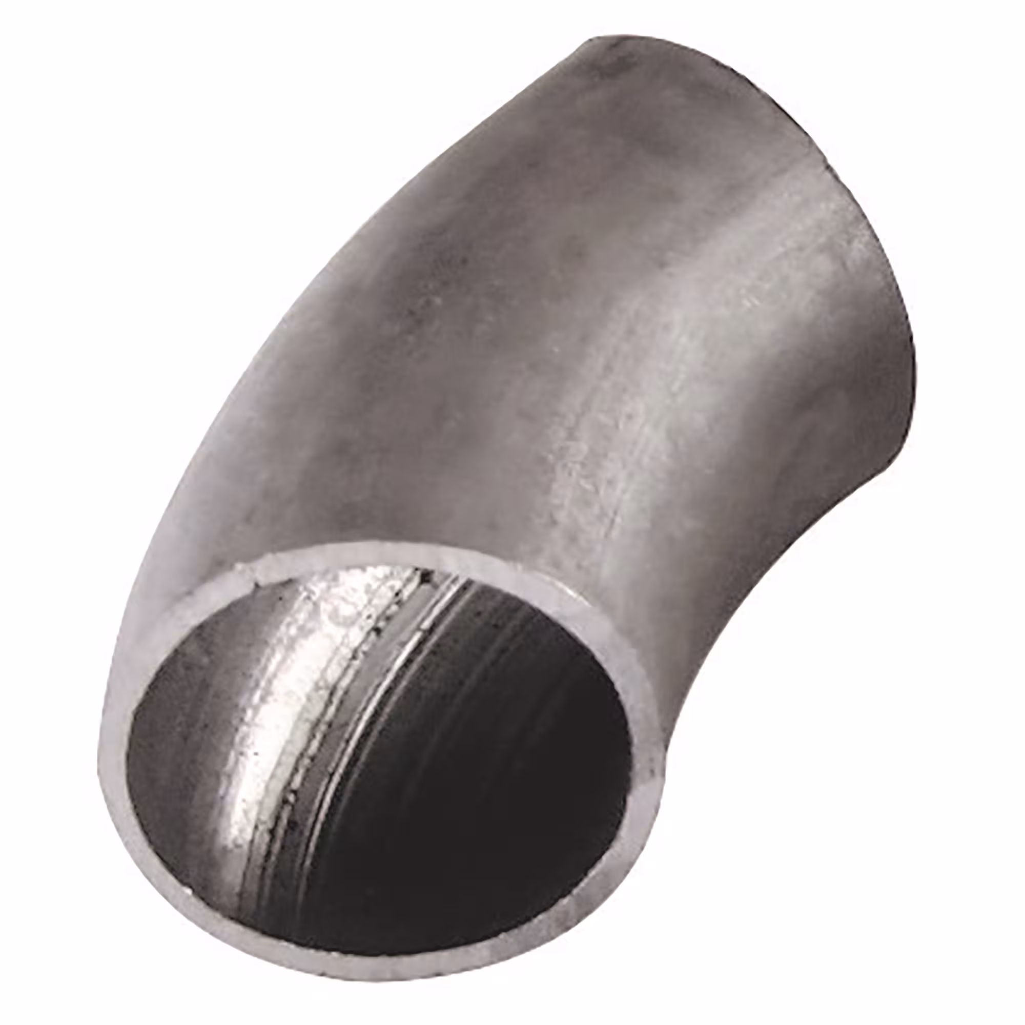 Lasbochten 45° lang, blank, lasfittingen zwart, art.nr. C5450048