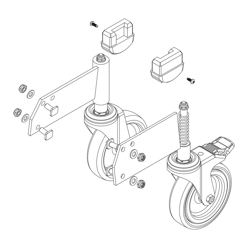 Munk rollenset, steundeel, elektrisch geleidend, van Günzburger Steigtechnik Munk rollenset, steundeel, elektrisch geleidend, uit de categorie accessoires en reserveonderdelen voor hoogwerkers, artikelnummer 800012