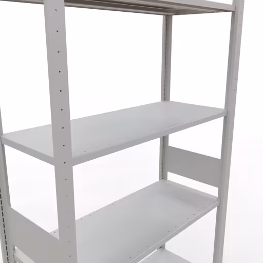 Basisplank, legplank, insteeksysteem MULTIplus85, 3000 x 1000 x 400 mm (HxBxD), 7 legborden, lengtestangen, RAL 7035 lichtgrijs uit de categorie basisplanken met de GTIN 4004514295880 Basisplank, legbord, insteeksysteem MULTIplus85, 3000 x 1000 x 400 mm, 7 legborden, RAL 7035 lichtgrijs van het merk Schulte Lagertechnik uit het assortiment insteeksysteem