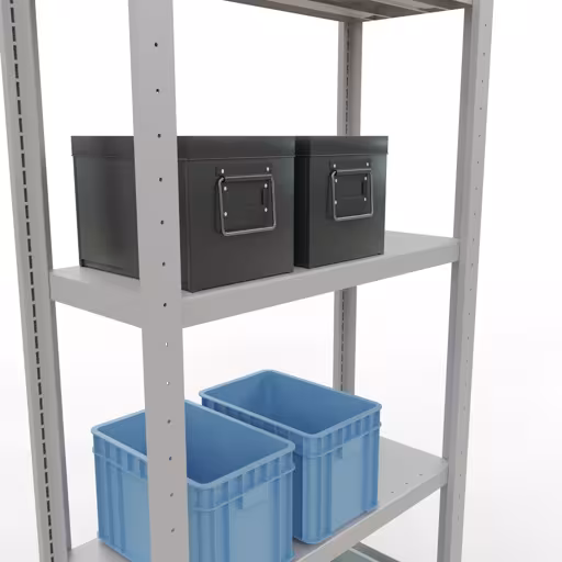 Figuur nr. 12 van het artikel basisrek, legbord, insteeksysteem MULTIplus250, 2000 x 750 x 300 mm, 5 legborden, lengtestangen, RAL 7035 lichtgrijs uit de productgroep insteeksysteem van Schulte Lagertechnik.
