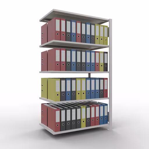 Figuur nr. 12 van het artikel aanbouwrekken, kantoorrekken, insteeksysteem MULTIplus150, 1800 x 1000 x 600 mm, 5 planken, zonder middenaanslag, lichtgrijs uit de productgroep kantoorrekken van het merk Schulte Lagertechnik.