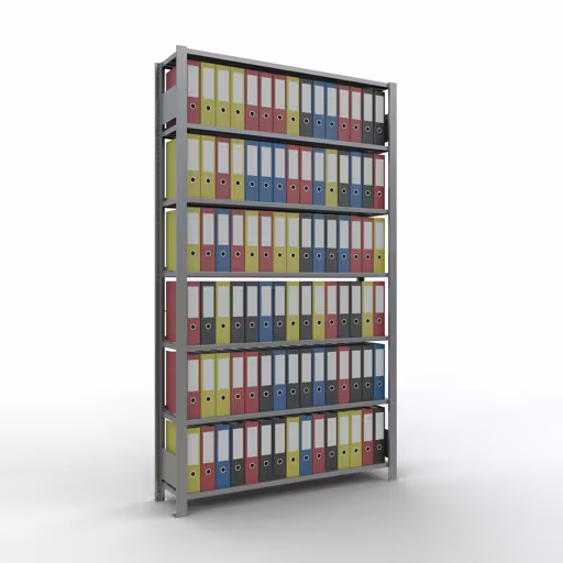 Productafbeelding nr. 12 van het artikel basisplank, kantoorplank, insteeksysteem MULTIplus85, 2300 x 1300 x 300 mm, 7 planken, kruisschoor, verzinkt, met aanslagstang Afbeelding nr. 12 van het artikel, kantoorrekken, insteeksysteem MULTIplus85, 2300 x 1300 x 300 mm, 7 legborden, verzinkt, met aanslagbeugel uit de productgroep kantoorrekken van Schulte Lagertechnik