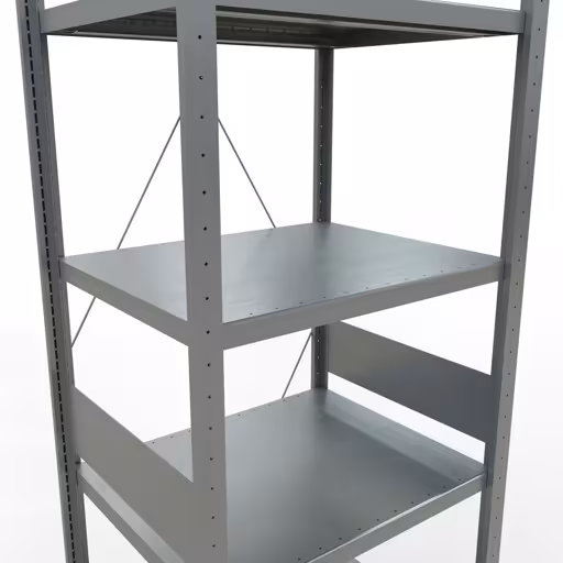 Figuur nr. 15 van het artikel basisrek, legbord, insteeksysteem MULTIplus250, 3000 x 750 x 600 mm, 7 legborden, kruisschoor, verzinkt uit de insteeksysteem productgroep van Schulte Lagertechnik.