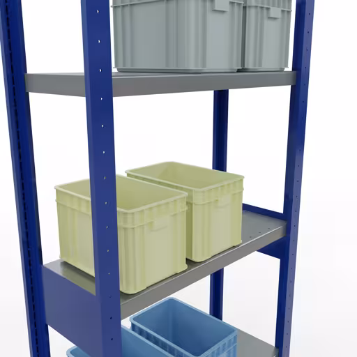 Figuur nr. 14 van het artikel basisrek, legbord, insteeksysteem MULTIplus250, 2500 x 750 x 300 mm, 6 legborden, lengtestangen, RAL 5010 gentiaanblauw/verzinkt/verzinkt uit de insteeksysteem productgroep van Schulte Lagertechnik.