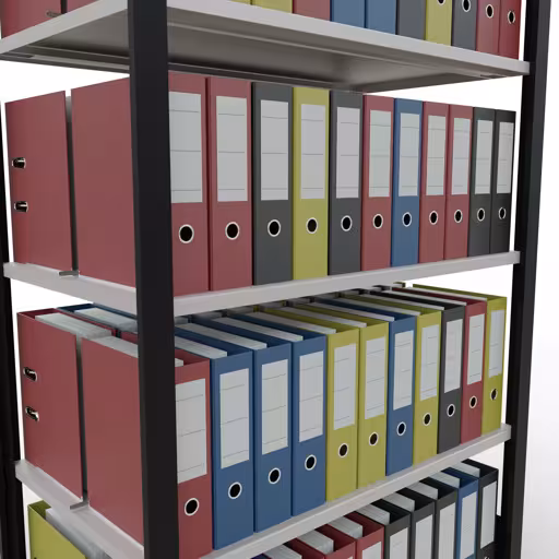 Extra afbeelding van het artikel Basisplank, kantoorrek, insteeksysteem MULTIplus150, 1800 x 1000 x 600 mm, 5 planken, lengtestangen, met middenaanslag, zwart/lichtgrijs uit insteeksysteem