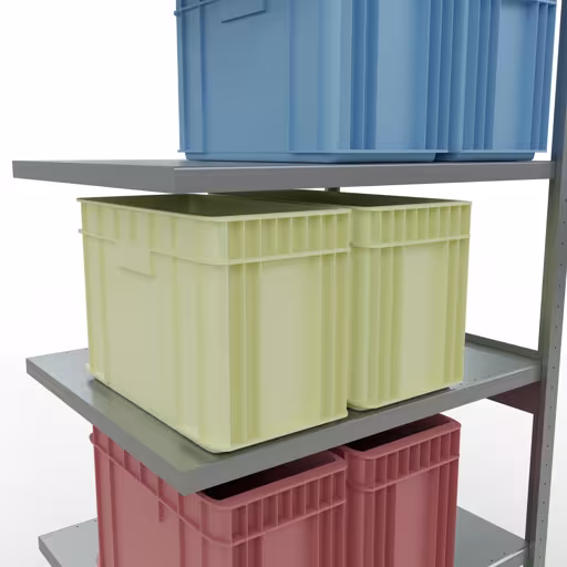 Afbeelding nr. 15 van het artikel aanbouwrekken, legbordstellingen, insteeksysteem MULTIplus250, 2500 x 1000 x 800 mm, 6 legborden, lengtestangen, verzinkt uit de productgroep insteeksysteem van Schulte Lagertechnik.