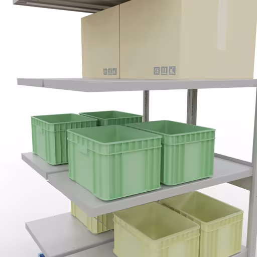 Extra afbeelding van het artikel Aanbouwplank, dubbele plank, rekkensysteem MULTIplus250, 2500 x 1000 x (2x500) mm, 2x6 planken, kruisschoor, RAL 7035 lichtgrijs van dubbele planken