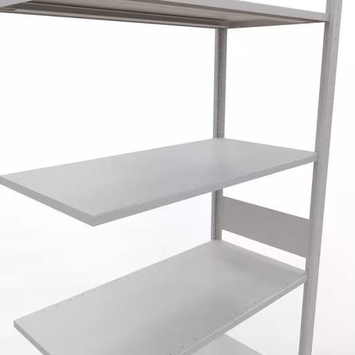 Aanbouwrek, stelling, insteeksysteem MULTIplus150, 3000 x 1000 x 500 mm, 7 legborden, RAL 7035 lichtgrijs van het merk Schulte Lagertechnik uit het assortiment insteeksysteem