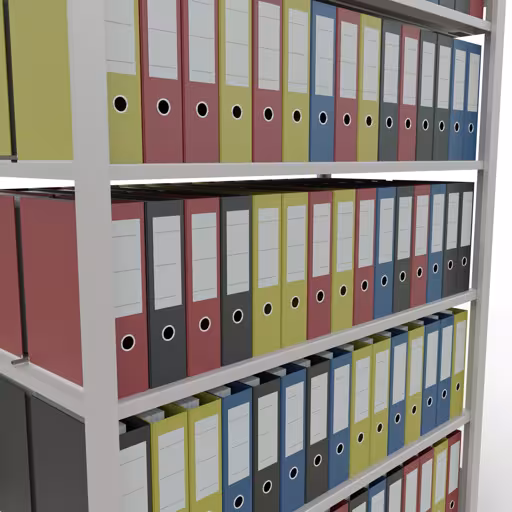 Afbeelding nr. 12 van het artikel, kantoorrekken, insteeksysteem MULTIplus150, 2000 x 1300 x 600 mm, 6 planken, met middenaanslag, lichtgrijs uit de productgroep kantoorrekken van Schulte Lagertechnik