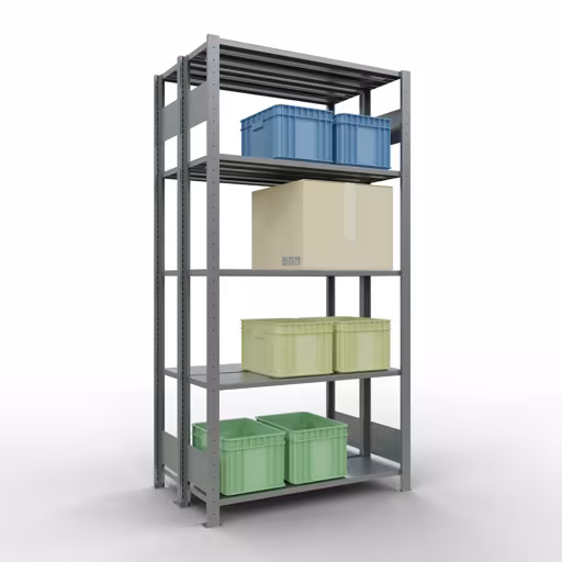 Afbeelding nr. 11 van het artikel basisplank, dubbele plank, legplank-insteeksysteem MULTIplus150, 2000 x 1000 x (2x300) mm, 2x5 legborden, verzinkt uit de productgroep legborden van Schulte Lagertechnik
