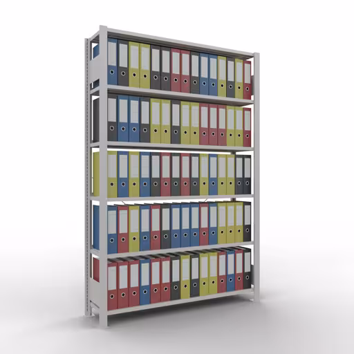 Afbeelding nr. 14 van het artikel, kantoorreksysteem MULTIplus85, 2000 x 1300 x 300 mm, 6 planken, met aanslaglijst, lichtgrijs uit de productgroep kantoorrekken van Schulte Lagertechnik