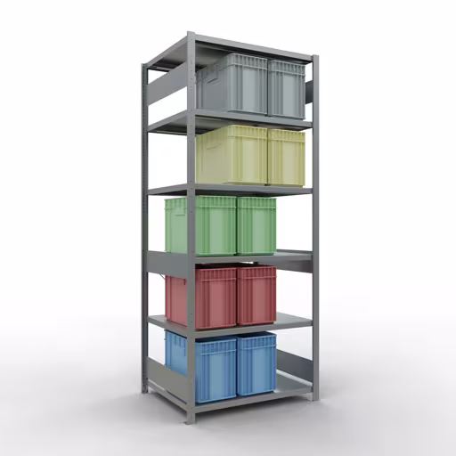 Basisplank, legplank, insteeksysteem MULTIplus330, 2500 x 1000 x 800 mm (HxBxD), 6 legborden, kruisschoor, verzinkt van Schulte Lagertechnik met het artikelnr. 13981