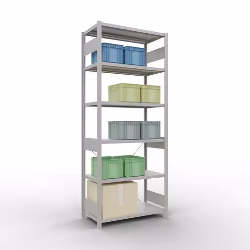 Figuur nr. 10 van het artikel basisplank, legbord, insteeksysteem MULTIplus330, 2500 x 1000 x 500 mm (HxBxD), 6 legborden, kruisschoor, RAL 7035 lichtgrijs uit de productgroep insteeksysteem van het merk Schulte Lagertechnik.