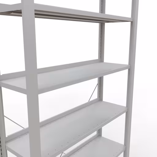 Productafbeelding nr. 14 van het artikel basisplank, kantoorplank, insteeksysteem MULTIplus85, 2300 x 1000 x 300 mm, 7 planken, kruisschoor, met aanslaglijst, lichtgrijs Afbeelding nr. 14 van het artikel, kantoorrekken, insteeksysteem MULTIplus85, 2300 x 1000 x 300 mm, 7 planken, met aanslaglijst, lichtgrijs uit de productgroep kantoorrekken van Schulte Lagertechnik