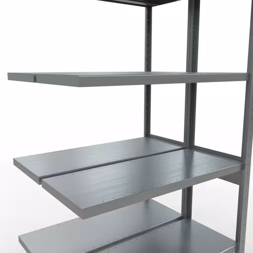 Aanbouwrekken, dubbele rekken, rekkensysteem MULTIplus250, 2500 x 1000 x (2x400) mm, 2x6 planken, lengtestangen, verzinkt van Schulte Lagertechnik uit de categorie rekken