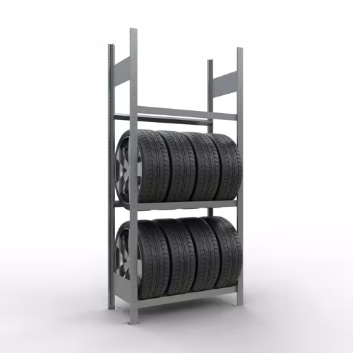 Figuur nr. 11 van het artikel basisrek, wielen-/bandenrek, 2000 x 900 x 400 mm, verzinkt, 3 opslagniveaus met 150 kg vakbelasting per niveau uit de productgroep legbordstellingen van Schulte Lagertechnik