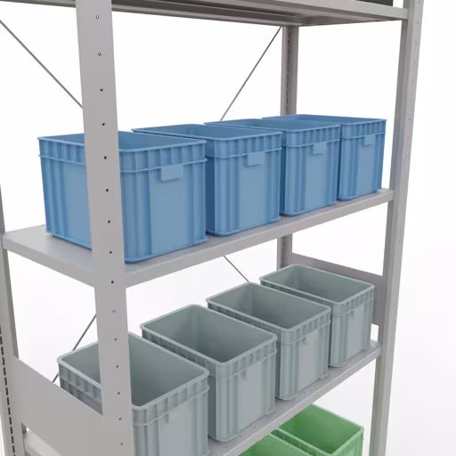 Figuur nr. 16 van het artikel basisrek, legbord-insteeksysteem MULTIplus85, 3000 x 1000 x 400 mm, 7 legborden, RAL 7035 lichtgrijs uit de productgroep insteeksysteem van het merk Schulte Lagertechnik.