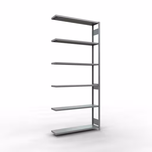 Aanbouwrekken, rekken, insteeksysteem MULTIplus250, 3000 x 1300 x 300 mm (HxBxD), 7 planken, lengtestangen, verzinkt van Schulte Lagertechnik Aanbouwrekken, legbordstellingen, insteeksysteem MULTIplus250, 3000 x 1300 x 300 mm (HxBxD), 7 legborden, lengtestangen, verzinkt, aanbouwplank, art.nr. 12937-130-LR