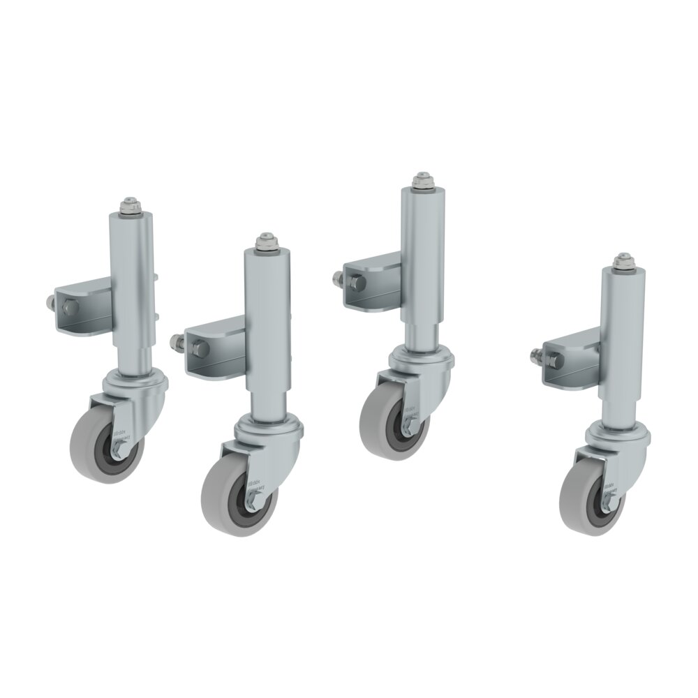 Munk veerbelaste remwielen voor werkplatformen met 3-4 treden, zware uitvoering, uit de categorie "Platformtrappen", artikelnummer 050069