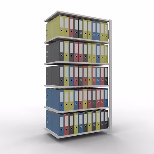 Afbeelding nr. 12 van het artikel aanbouwrekken, kantoorrekken, insteeksysteem MULTIplus150, 2000 x 1000 x 600 mm, 6 legborden, lengtestangen, zonder middenaanslag, lichtgrijs uit de productgroep kantoorrekken van Schulte Lagertechnik