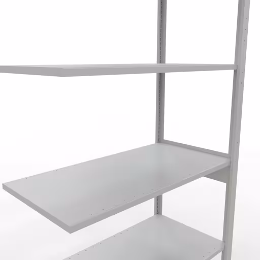 Aanbouwrekken, legbordstellingen, insteeksysteem MULTIplus150, 2500 x 1000 x 500 mm, 6 legborden, RAL 7035 lichtgrijs van Schulte Lagertechnik met artikelnr. 32656-LR